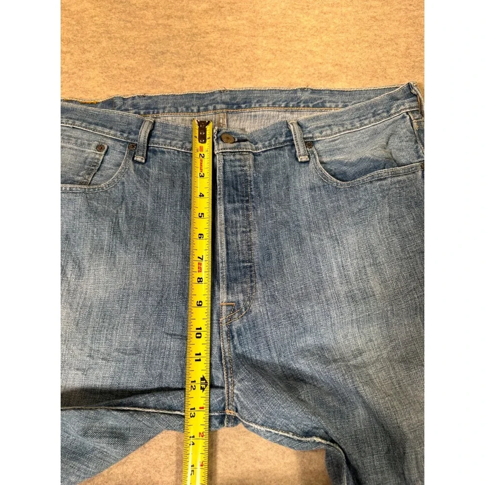 Levis 501 Original Fit Jeans Mens 38x30 Blue Denim Cotton High Rise Straight Leg